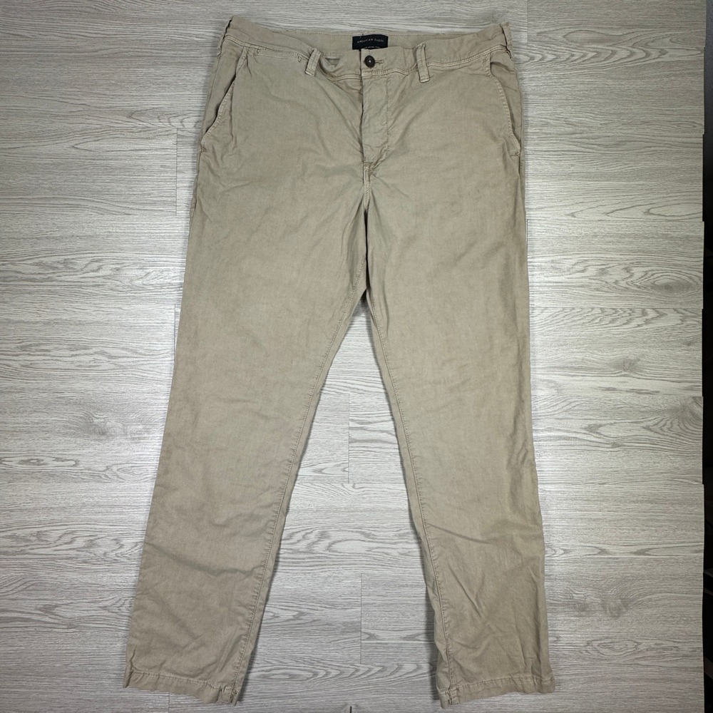 American Eagle Men's Chino Pants Slim Straight Khaki‎ 38x34 Ne(x)t Level Flex